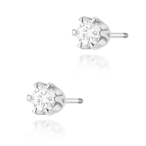 Ohrringe K0220 Diamant 2 x 0,25ct Weißgold Schraubstecker