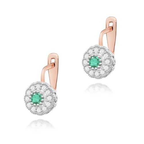 Nausnice K0284 Smaragd 2 x 0.30ct Ružové zlato