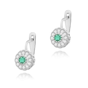 Kolczyki K0284 Szmaragd 2 x 0.30ct białe złoto