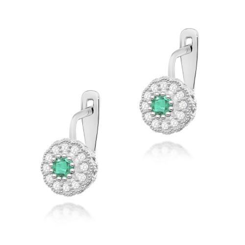Boucles d’oreilles K0284 Émeraude 2 x 0.30ct Or blanc
