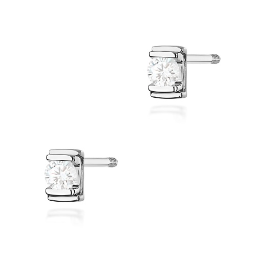 Boucles d’oreilles K0343 Diamant 2 x 0,10ct Or blanc Clou vissé
