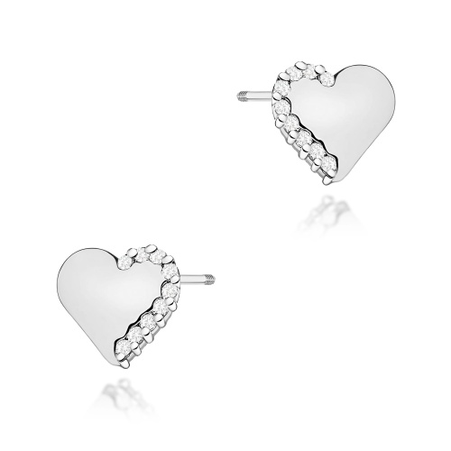 Boucles d’oreilles K0505 avec diamants Or blanc Clou vissé