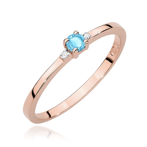 Prsteň W0464 Topás 0,15ct Ružové zlato