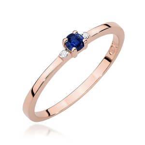 Pierścionek W0464 Szafir 0,15ct różowe złoto