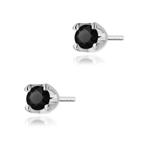 Ohrringe K0034 Schwarzer Diamant 2 x 0,12ct Weißgold