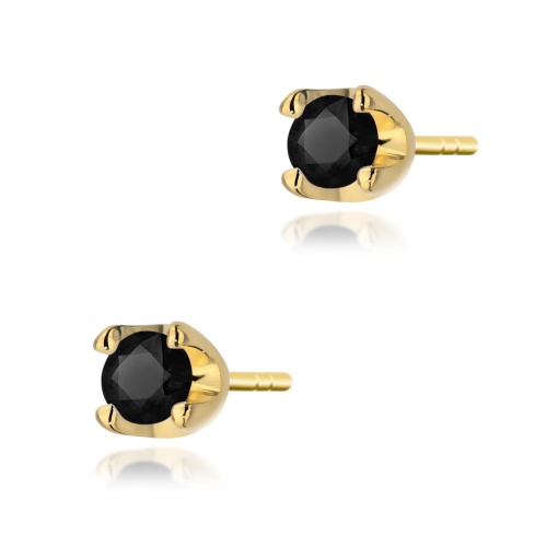 Boucles d’oreilles K0034 Diamant noir 2 x 0,12ct Or jaune