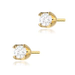 Kolczyki K0034 Diament 2 x 0,08ct żółte złoto