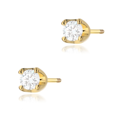 Boucles d’oreilles K0034 Diamant 2 x 0,10ct Or jaune Clou vissé