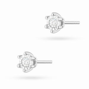 Kolczyki K0222BT Diament 2 x 0,08ct białe złoto