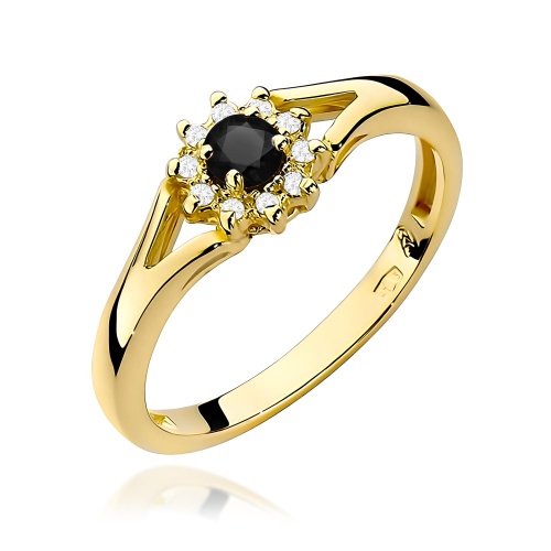 Bague W0185 Diamant noir 0,12ct Or jaune