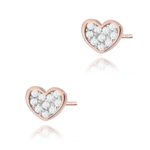 Kolczyki K0021 z diamentami różowe złoto