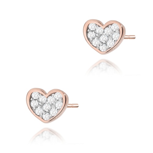 Boucles d’oreilles K0021 avec diamants Or rose