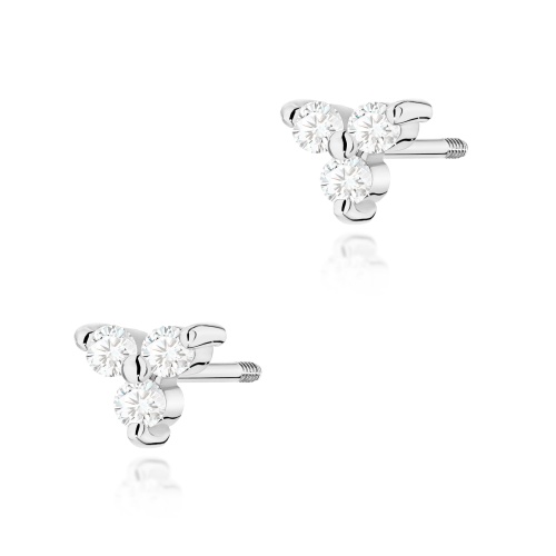 Ohrringe K0033 mit Diamanten Weißgold Schraubstecker