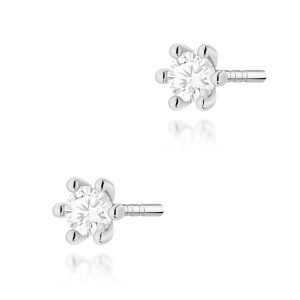 Kolczyki K0222 Diament 2 x 0,08ct białe złoto