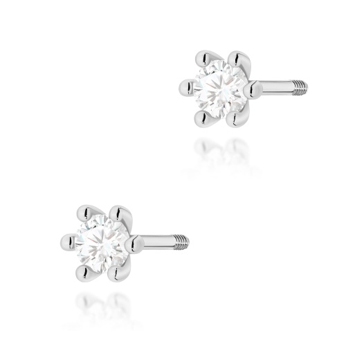 Ohrringe K0222 Diamant 2 x 0,08ct Weißgold Schraubstecker