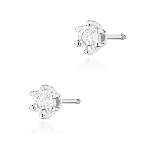 Boucles d’oreilles K0222BT Diamant 2 x 0,08ct Or blanc Clou vissé