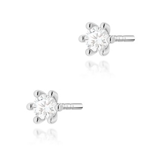Kolczyki K0222 Diament Laboratoryjny 2 x 0,10ct białe złoto
