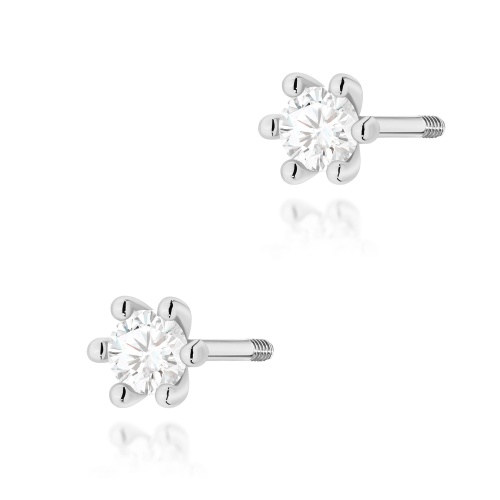 Ohrringe K0222 Laborgezüchteter Diamant 2 x 0,10ct Weißgold Schraubstecker