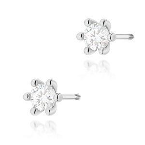 Kolczyki K0222 Diament Laboratoryjny 2 x 0,30ct białe złoto sztyft zakręcany