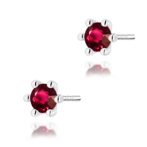 Kolczyki K0222 Rubin 2 x 0,30ct białe złoto