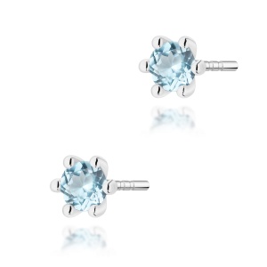 Kolczyki K0222 Topaz Swiss 2 x 0,15ct białe złoto