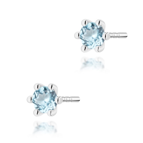 Boucles d’oreilles K0222 Topaze  Swiss 2 x 0,15ct Or blanc