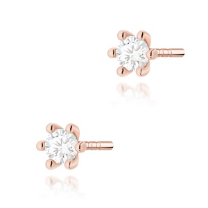 Kolczyki K0222 Diament 2 x 0,10ct różowe złoto