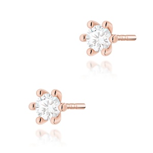 Kolczyki K0222 Diament 2 x 0,15ct różowe złoto