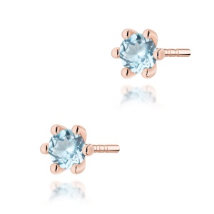 Kolczyki K0222 Topaz Swiss 2 x 0,15ct różowe złoto