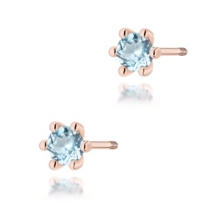 Kolczyki K0222 Topaz Swiss 2 x 0,15ct różowe złoto sztyft zakręcany