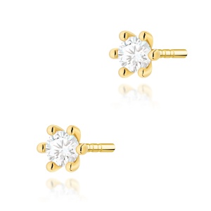 Kolczyki K0222 Diament 2 x 0,10ct żółte złoto