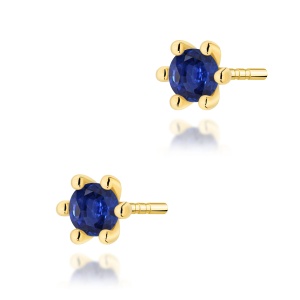 Kolczyki K0222 Szafir 2 x 0,15ct żółte złoto