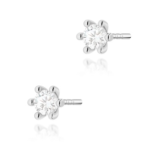 Kolczyki K0222 Diament Laboratoryjny 2 x 0,15ct białe złoto
