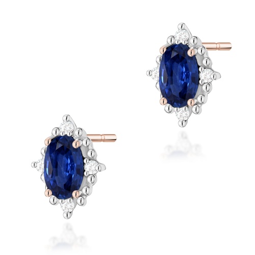 Kolczyki K0512 Szafir 2 x 0,30ct różowe złoto