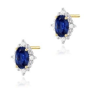 Kolczyki K0512 Szafir 2 x 0,30ct żółte złoto