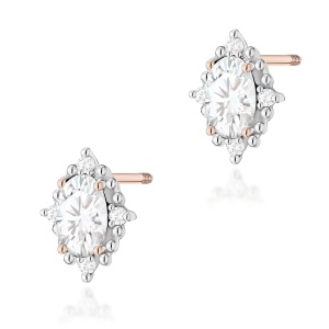 Kolczyki K0512 Diament Laboratoryjny 2 x 0,25ct różowe złoto