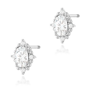 Kolczyki K0512 Diament Laboratoryjny 2 x 0,25ct białe złoto sztyft zakręcany