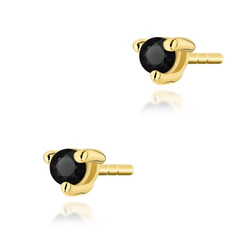 Boucles d’oreilles K0035 Diamant noir 2 x 0,04ct Or jaune