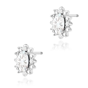 Kolczyki K0513 Diament Laboratoryjny 2 x 0,25ct białe złoto sztyft zakręcany