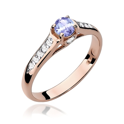 Pierścionek W0016 Tanzanit 0,35ct różowe złoto
