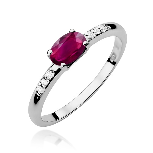 Pierścionek W0077 Rodolit 0,50ct białe złoto