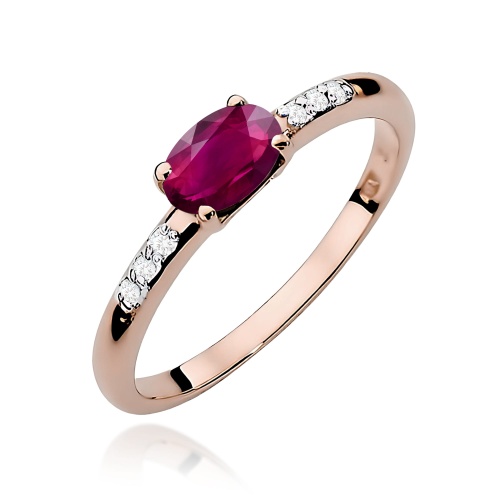 Pierścionek W0077 Rodolit 0,50ct różowe złoto
