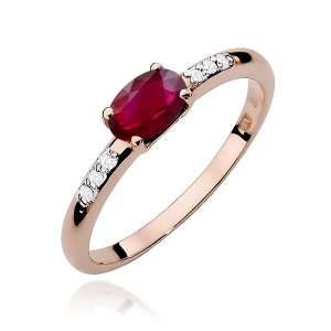 Pierścionek W0077 Rubin 0,60ct różowe złoto