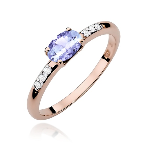 Pierścionek W0077 Tanzanit 0,40ct różowe złoto