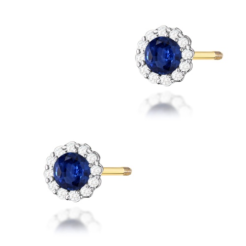 Boucles d’oreilles K0510 Saphir 2 x 0,50ct Or jaune