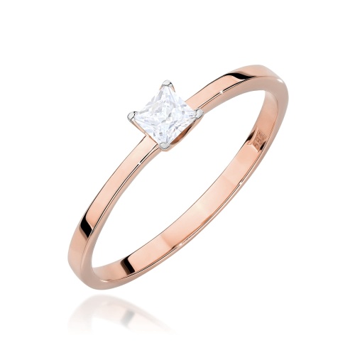 Prsten W0586 Laboratorní diamant 0,15ct Růžové zlato