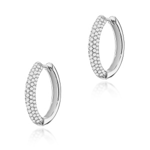 Kolczyki K0515 z diamentami laboratoryjnymi białe złoto