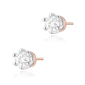 Kolczyki K0068 Diament 2 x 0,15ct różowe złoto