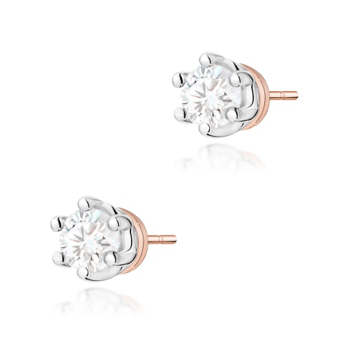 Kolczyki K0068 Diament 2 x 0,15ct różowe złoto