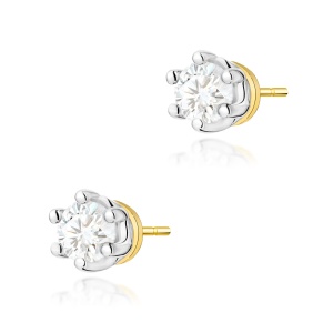 Kolczyki K0068 Diament 2 x 0,15ct żółte złoto